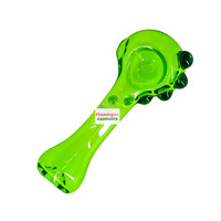 Red Eye Glass 4" Commodore Hand Pipe Lime Green