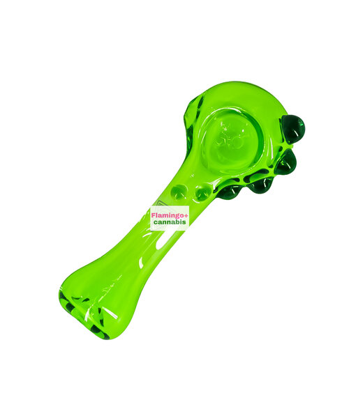 Red Eye Glass 4" Commodore Hand Pipe Lime Green