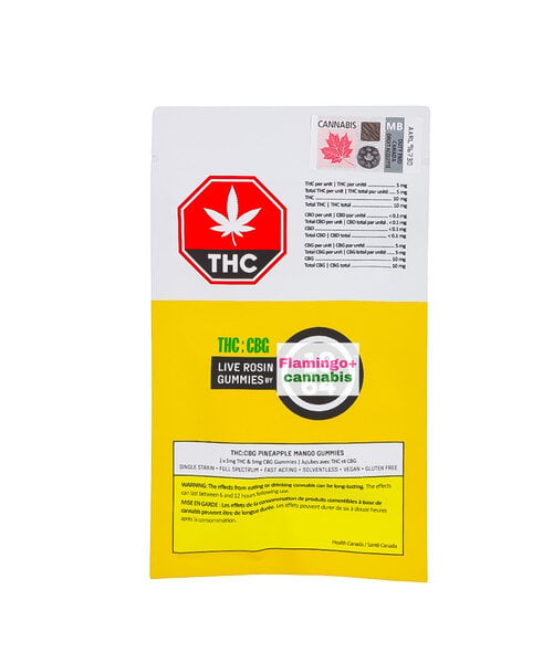 1964 Pineapple Mango THC:CBG Live Rosin Gummies 2X5MG