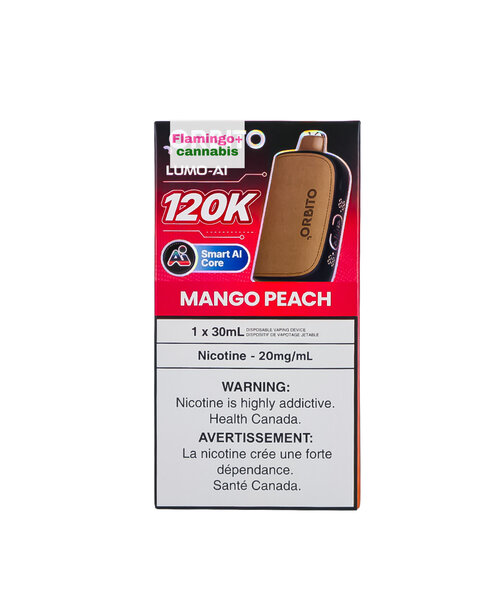 ORBITO Lumo AI 120k Puff Rechargeable Disposable MB Mango Peach