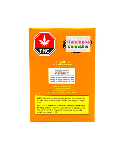 XMG Atomic Sours Foggy Peaches Lemonade THC + CBG Beverage 4 Pack
