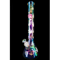 Infyniti 18" Leaf Chrome Finish w/Ice Pinch Beaker Bong Clear Sunshine