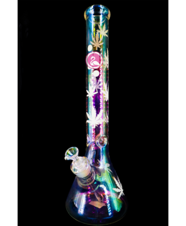 infyniti Infyniti 18" Leaf Chrome Finish w/Ice Pinch Beaker Bong Clear Sunshine