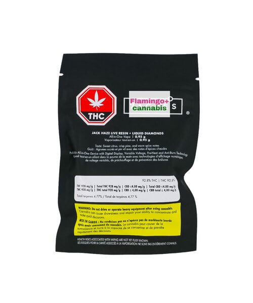 7 Acres Jack Haze Live Resin + Liquid Diamond Sativa Disposable 1G