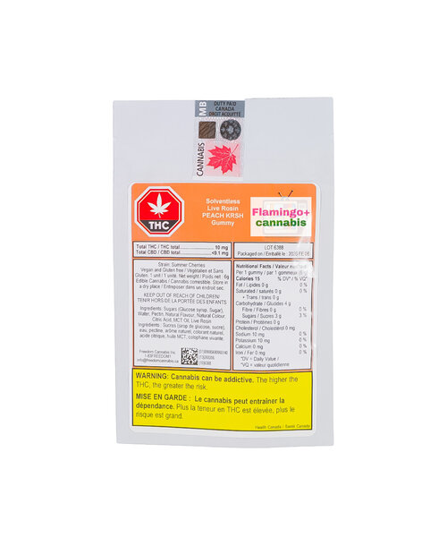 Throwbacks Peach Krsh Live Rosin Hybrid Gummy 1X10MG