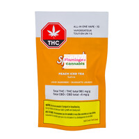 Spinach Pufferz Peach Iced Tea Sativa Disposable 1G