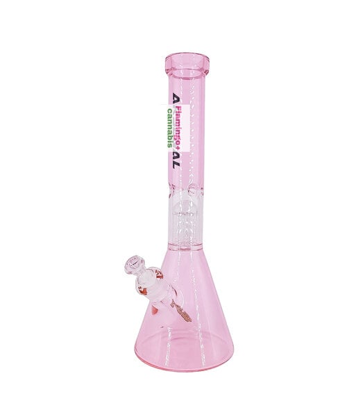 Arsenal 16" 7mm Beaker Bong w/Tree Perc Pink