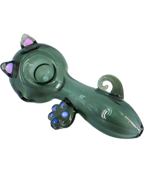 4" Pretty Cat Glass Spoon Pipe