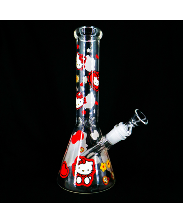 UNBRANDED 10" Heart Loving Cute Kitty Beaker Bong