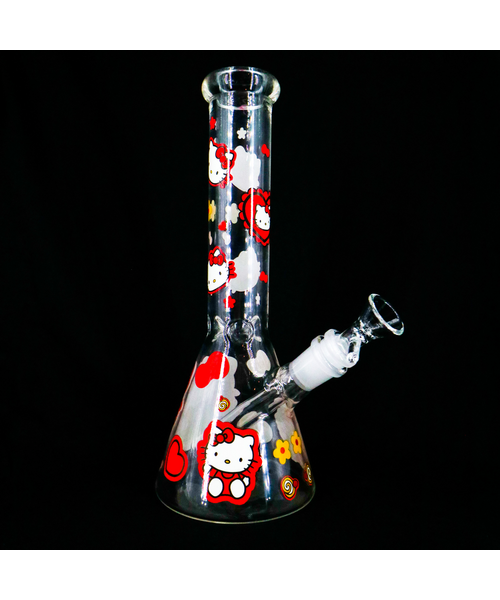 10" Heart Loving Cute Kitty Beaker Bong