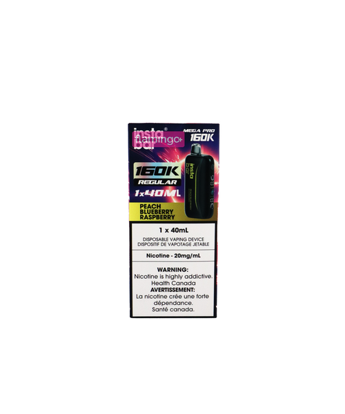 Insta Bar MEGA PRO 160k Puff 40ml Rechargeable Disposable MB Peach Blueberry Raspberry