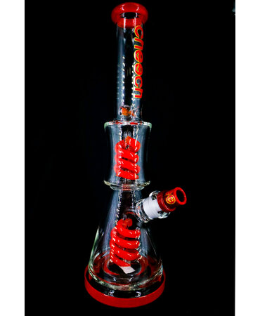 Cheech Glass Cheech 17" Spiral Coil Perc Beaker Bong Red