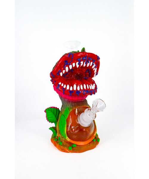 LIT Silicone 9" Venus Fly Trap Water Pipe