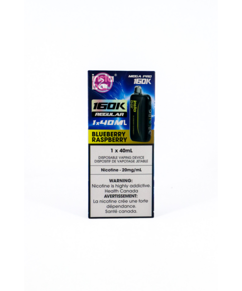 Insta Bar MEGA PRO 160k Puff 40ml Rechargeable Disposable MB Blueberry Raspberry