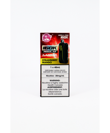 Insta Bar Insta Bar MEGA PRO 160k Puff 40ml Rechargeable Disposable MB Strawberry Mango