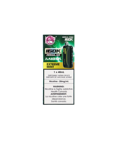 Insta Bar MEGA PRO 160k Puff 40ml Rechargeable Disposable MB Extreme Mint