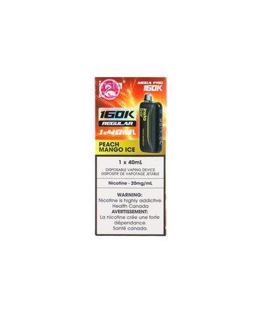 Insta Bar Insta Bar MEGA PRO 160k Puff 40ml Rechargeable Disposable MB Peach Mango Ice