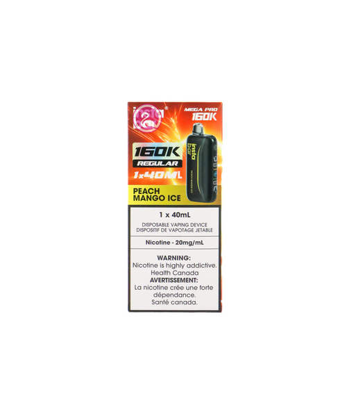 Insta Bar MEGA PRO 160k Puff 40ml Rechargeable Disposable MB Peach Mango Ice