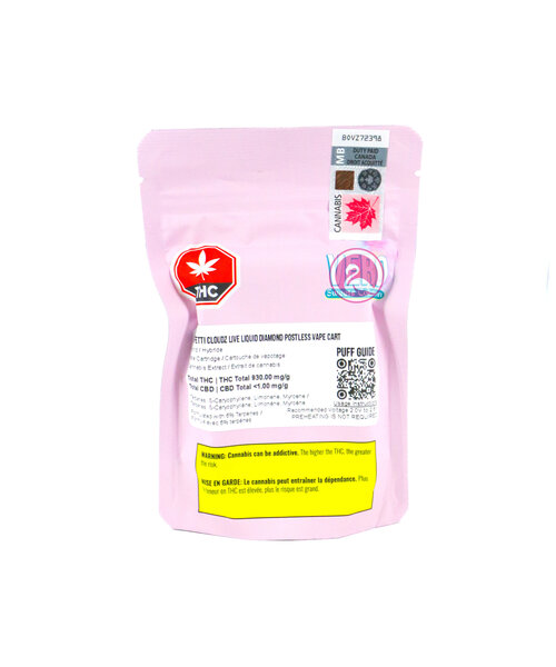 Vero Confetti Clouds Liquid Diamond Postless Hybrid Cartridge 1G