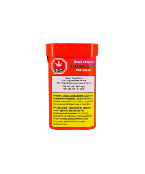 Back Forty BackPackers Golden Tangie Hemp Paper Sativa Pre-Rolls 10X0.75G