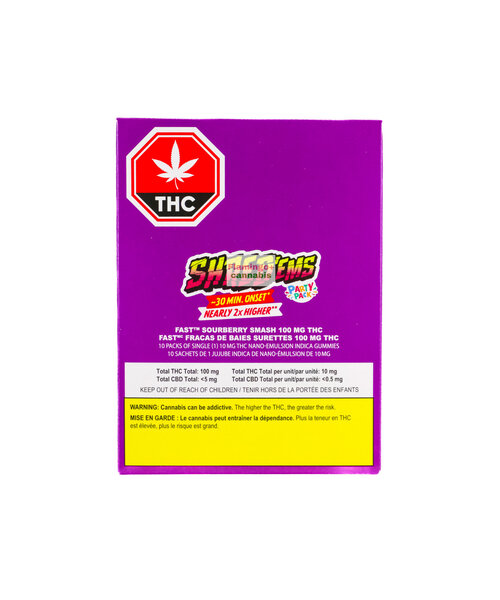 Shred Ems Sourberry Smash Fast Acting Indica Gummies 10X10MG
