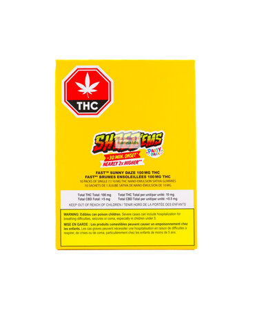 Shred'Ems Shred Ems Sunny Daze Fast Acting Sativa Gummies 10X10MG