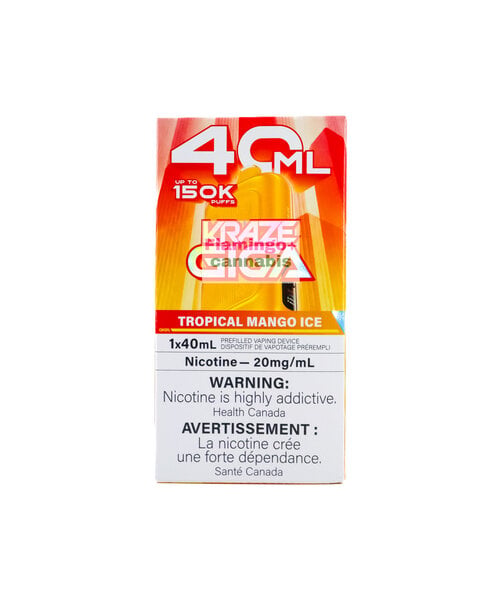 KRAZE GIGA 150k Puff 40ml Rechargeable Disposable MB Tropical Mango Ice