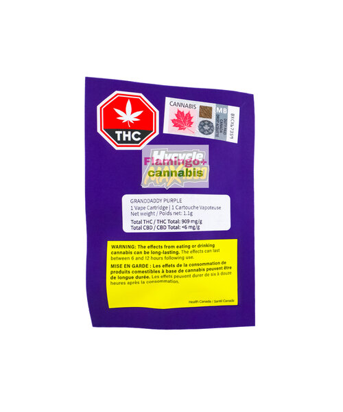 Hycycle Max 1000 Grand Daddy Purple Indica Cartridge 1.1G