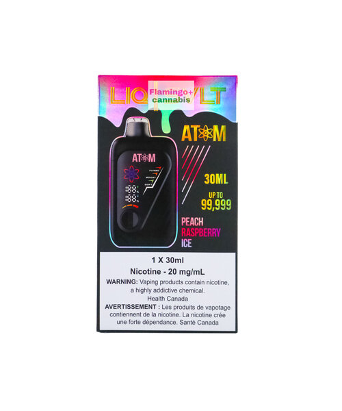 LIQ | SVLT ATOM 99k Puff Rechargeable Disposable MB Peach Raspberry Ice