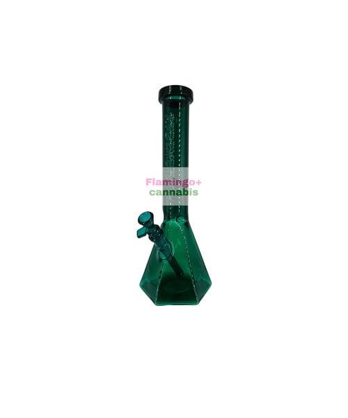 Red Eye Glass 15" Hextatic Beaker Bong Teal