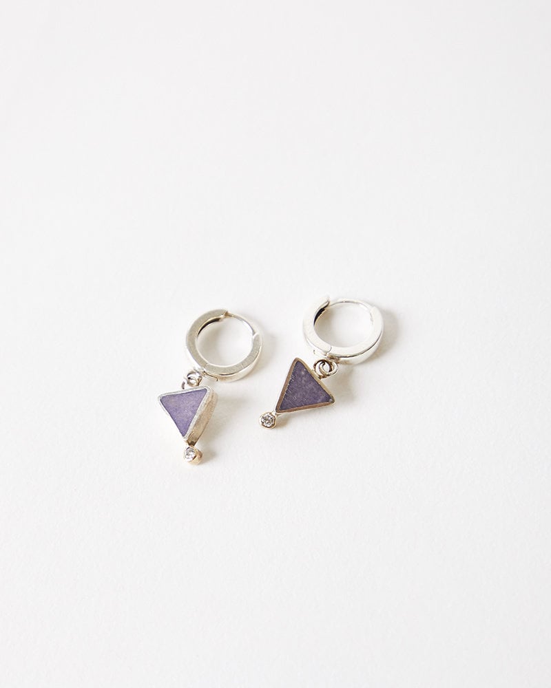 Young In The Mountains TRIANGLE HOOPS IN PURPLE JASPER