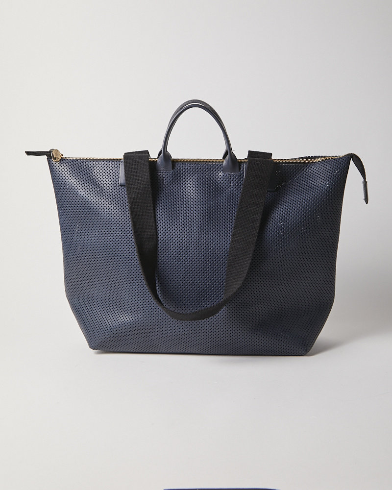 Clare V Le Zip Sac Navy Perf