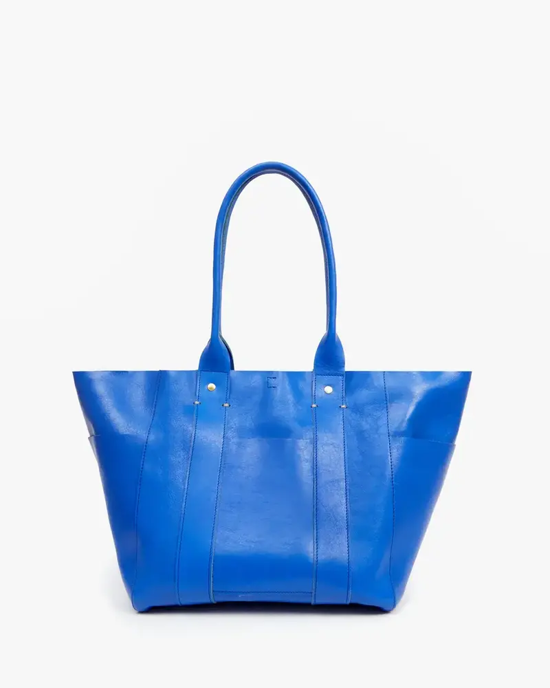 Clare V Le Box Tote Electric Blue Rustic