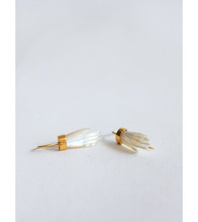 Grainne Morton Hand Hook Earrings White