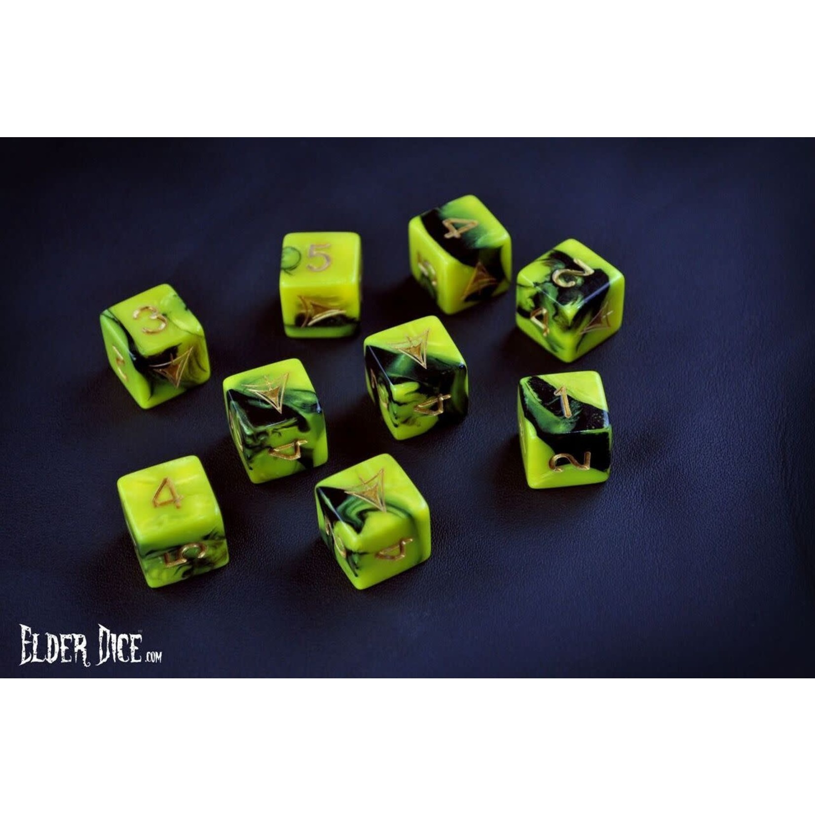 Infinite Black Elder Dice: d6 Set: Yellow Sign (9)