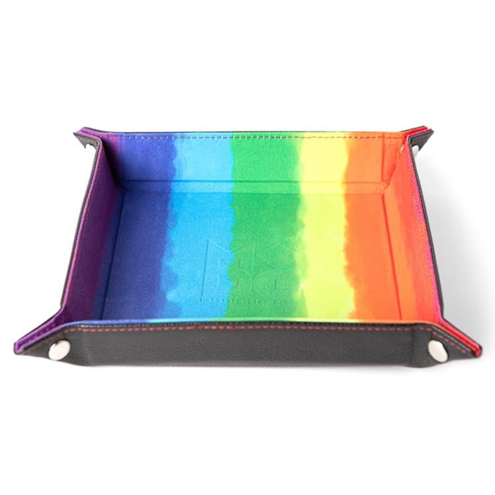 Metallic Dice Games Metallic Dice Games Folding Dice Tray: Leather - Rainbow