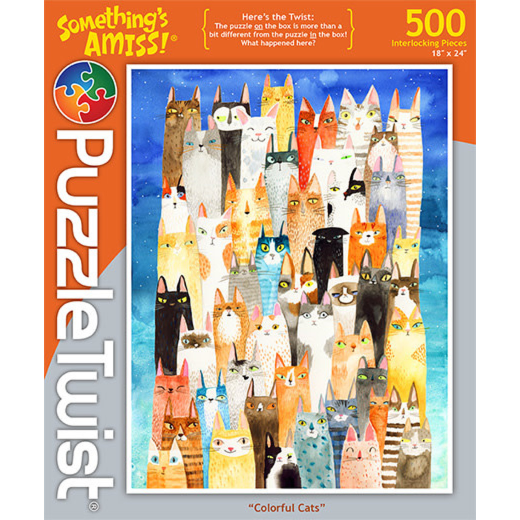 Puzzle Twist Puzzle Twist - 500 Piece Puzzle: Colorful Cats