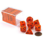 Chessex Chessex: Polyhedral 7-Die Set - Vortex: Orange w/ Black 27433