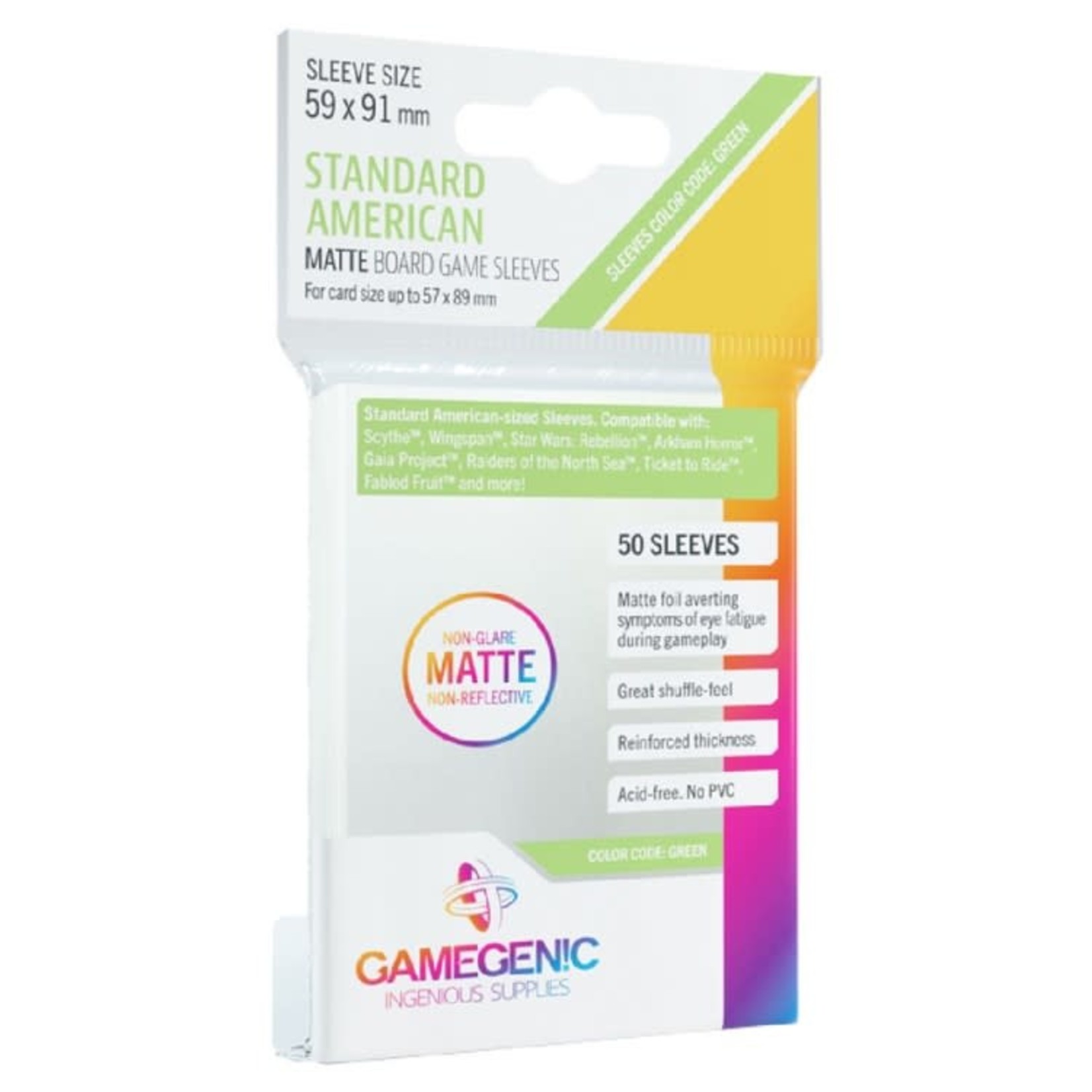 Gamegenic Gamegenic Sleeves: Standard American MATTE - 50 count (59x91mm)