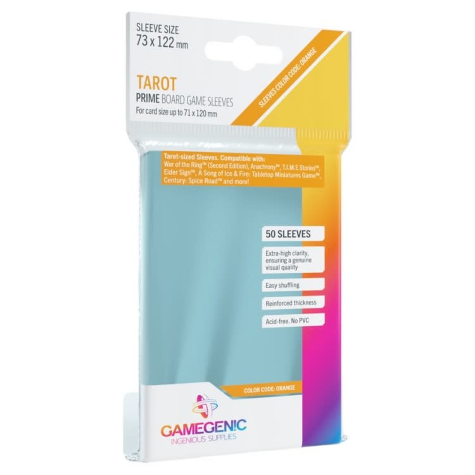 Gamegenic Gamegenic Sleeves: Tarot-size CLEAR - 50 count (73x122mm)