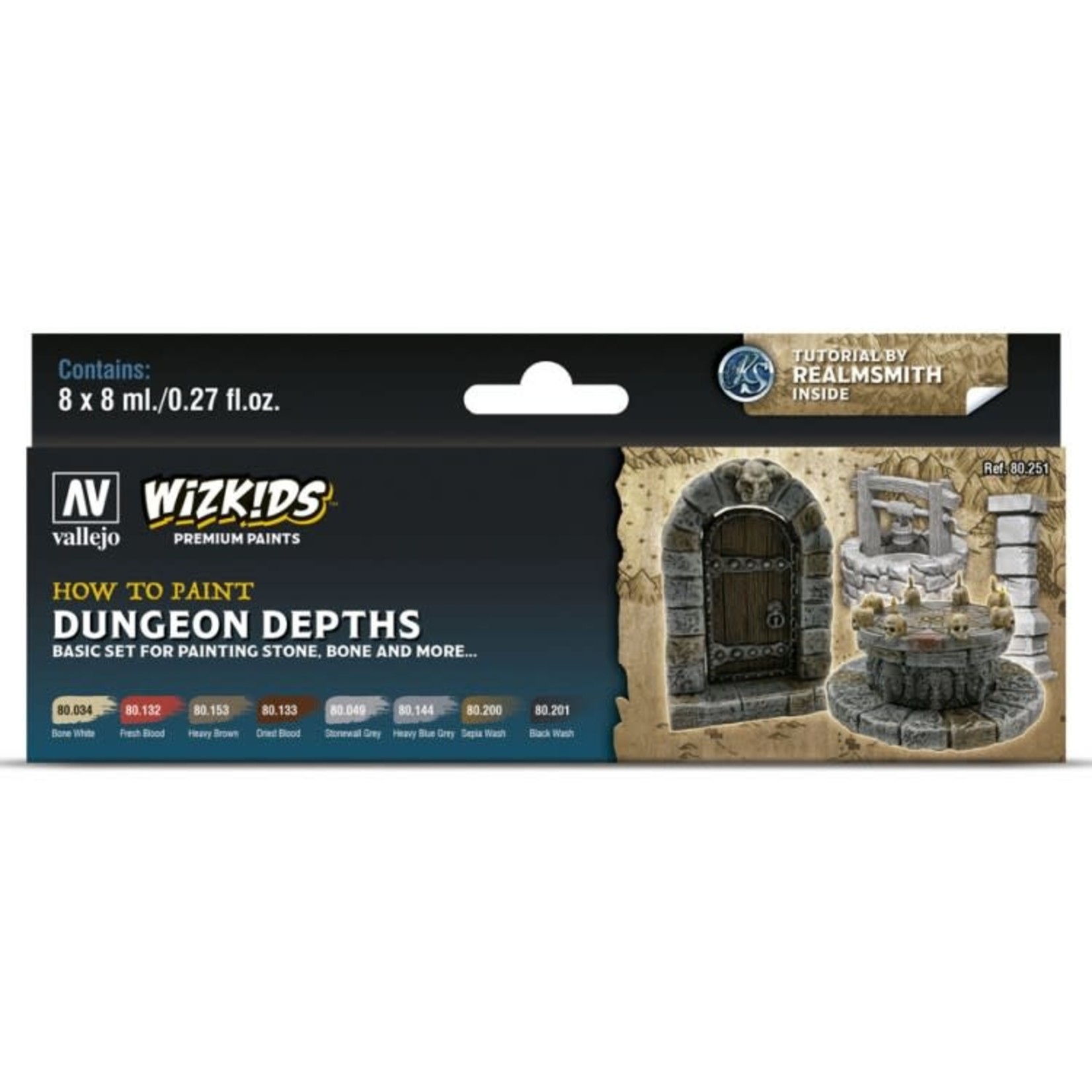 Vallejo Wizkids Paints Set: Dungeon Depths  (8 colors)