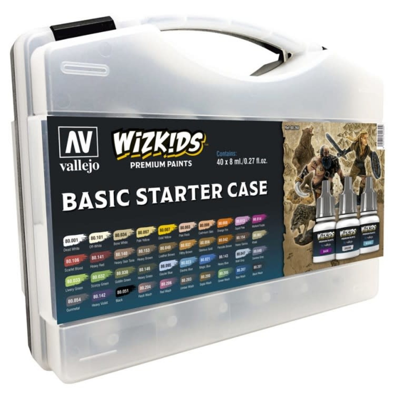 Vallejo Wizkids Paints Case: Basic Starter (40 colors)
