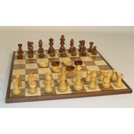 WorldWise Imports Chess and Checkers Combo : 15" Maple Walnut Board w/ 3" Sheesham Chessmen