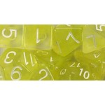 Roll 4 Initiative Polyhedral Dice: Diffusion Ochre Jelly White - Set of 15