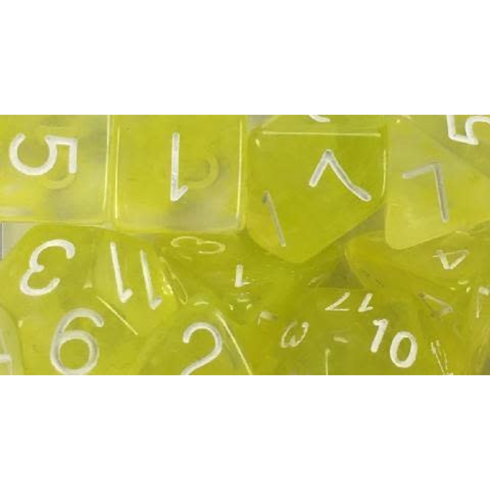 Roll 4 Initiative Polyhedral Dice: Diffusion Ochre Jelly White- Set of 7