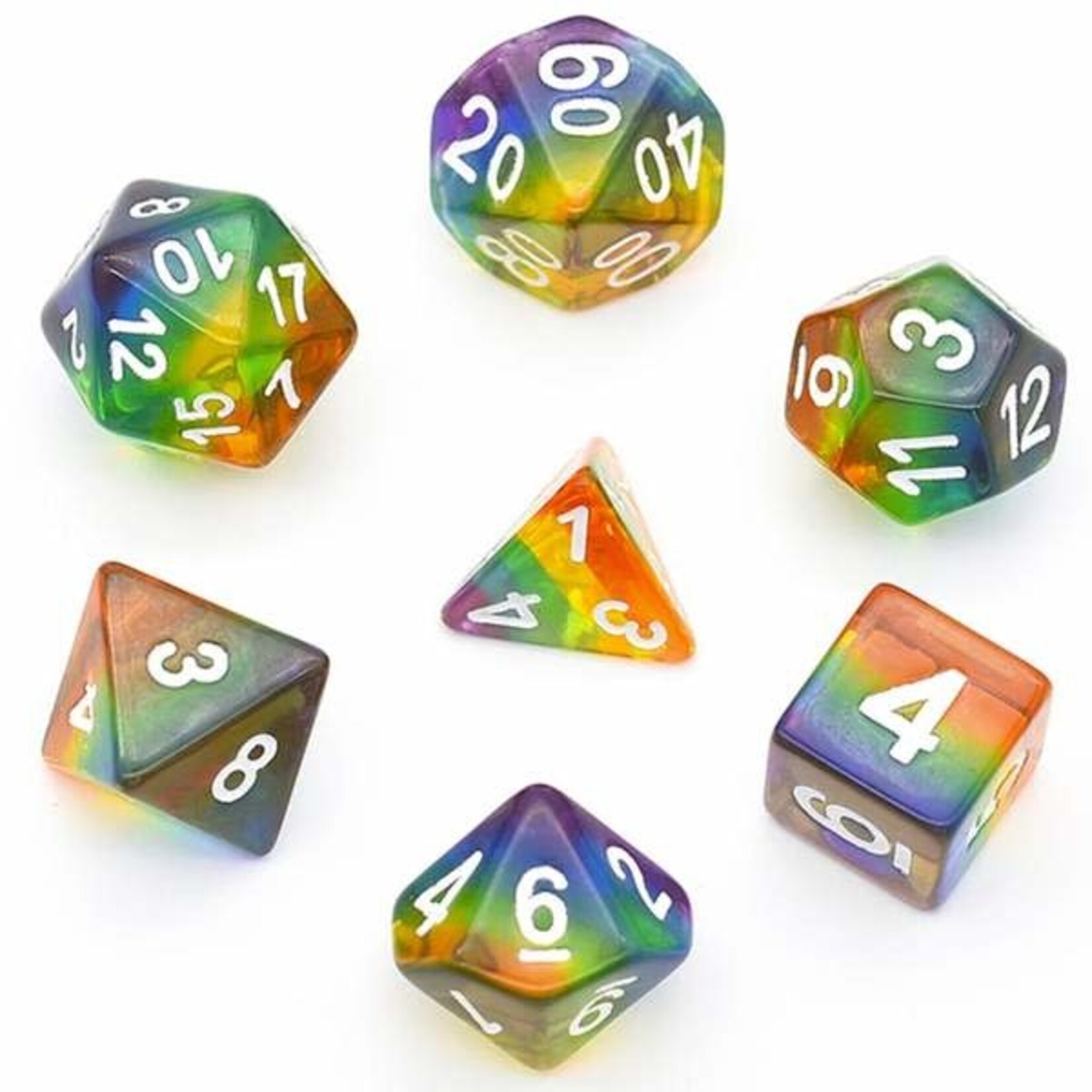 Foam Brain Games Foam Brain Games Translucent Rainbow Dice Set Fair Game