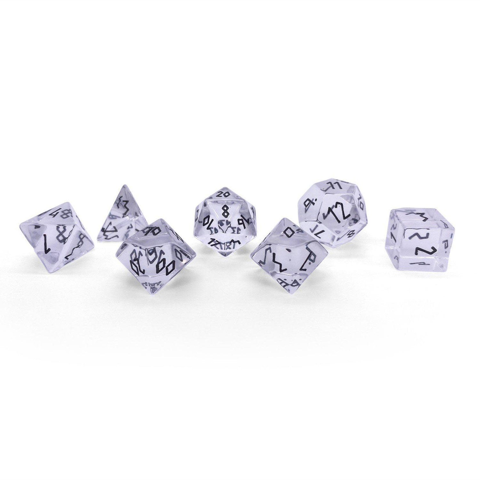 Norse Foundry Norse Foundry Gemstone Dice: Clear Crystal - Black Font