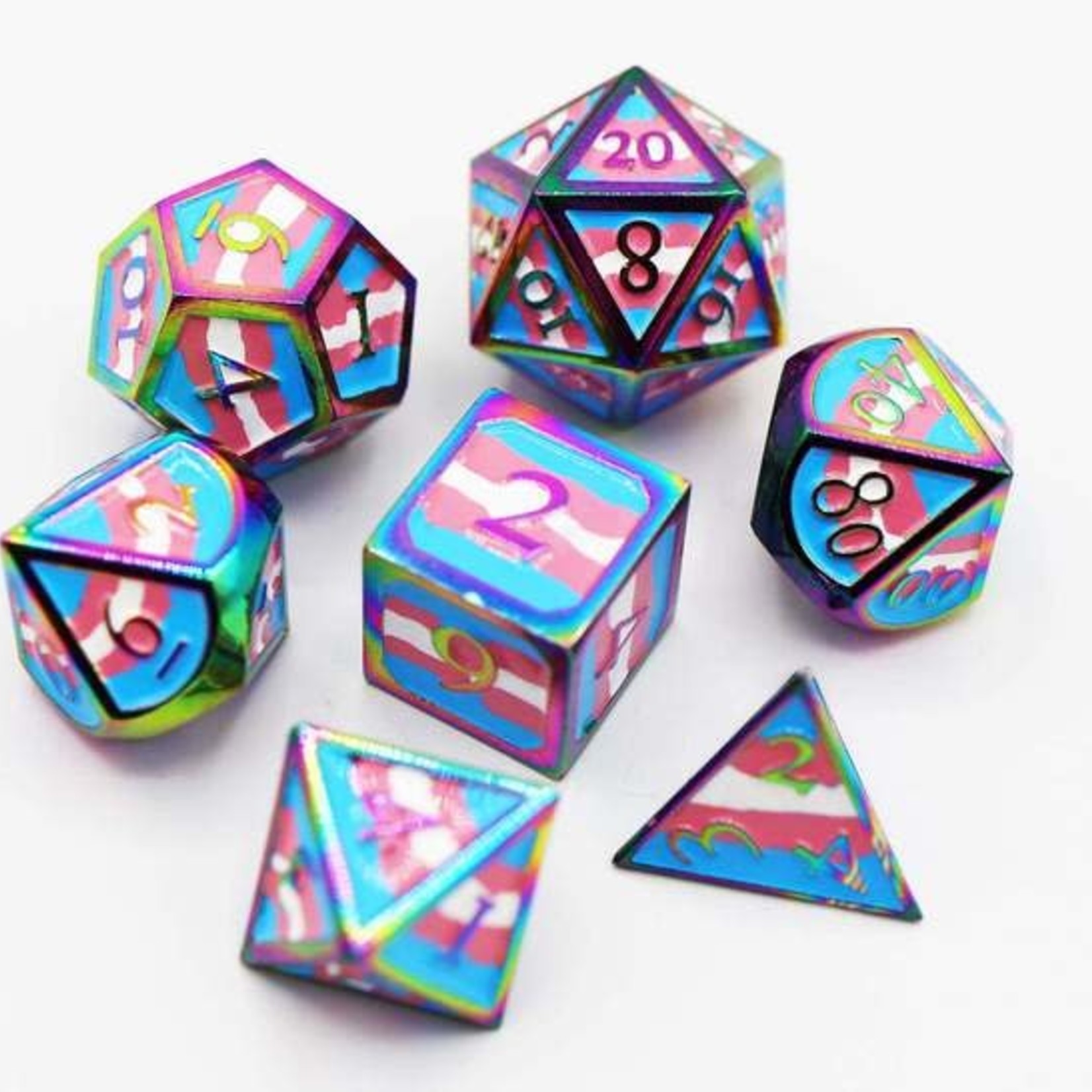 Foam Brain Games Foam Brain Games: Metal Pride RPG Dice Set - Transgender