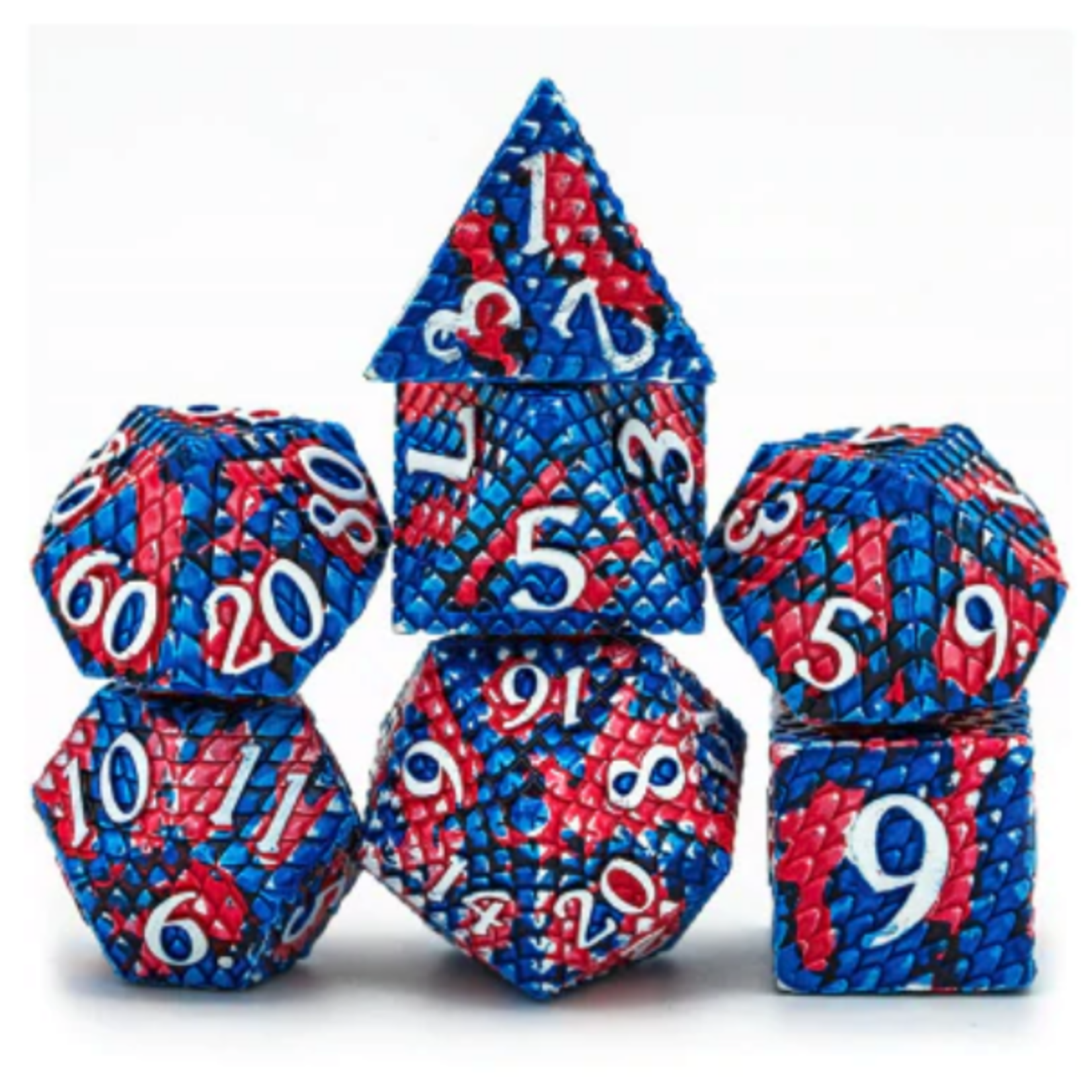 Foam Brain Games FB Coral Reef Dragon Scale RPG Metal Dice Set