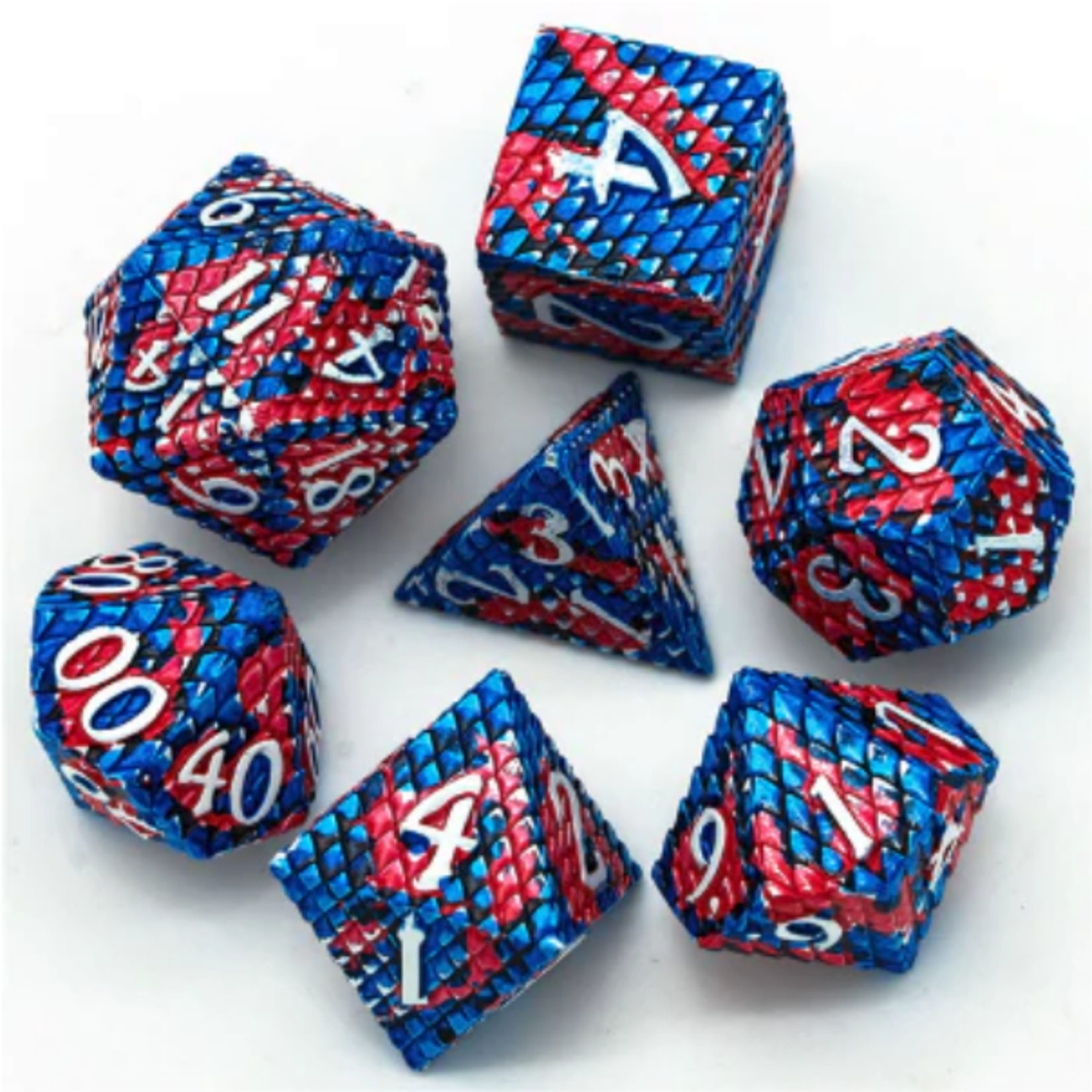 Foam Brain Games FB Coral Reef Dragon Scale RPG Metal Dice Set